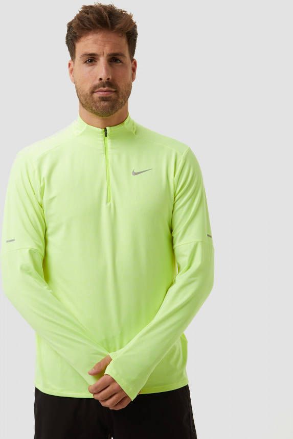 Nike Dri FIT Hardlooptop met korte rits voor heren Geel