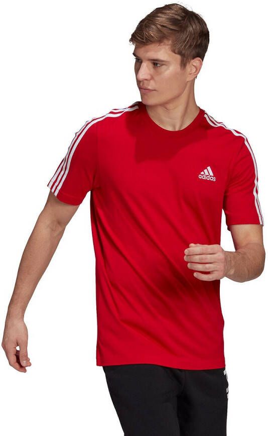 adidas performance T shirt korte mouwen 3 strepen op de schouders
