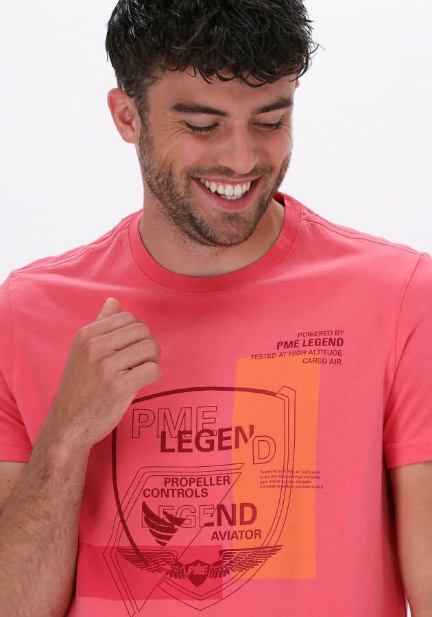 PME Legend Koraal T shirt Short Sleeve R neck Single Jersey