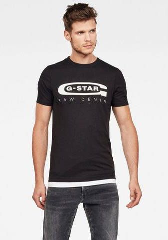 G-Star Graphic logo 4 t shirt D15104 336 6484 G star, Zwart, Heren