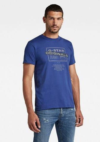 G-Star G Star RAW T shirt van biologisch katoen ballpen blue