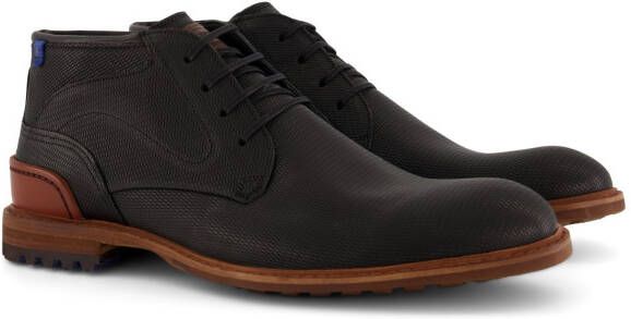 Floris van Bommel Crepi veterschoen van leer met structuur