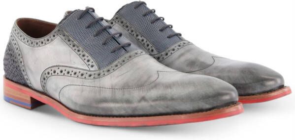 Floris van bommel SFM 30229 Black G+Wijdte Veterschoenen