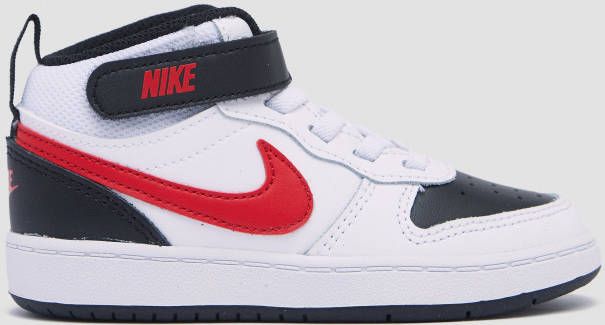 Nike COURT BOROUGH MID 2(TDV)leren sneakers wit/rood/zwart