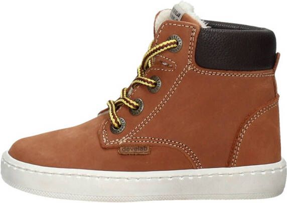 Develab 41855 hoge nubuck sneakers bruin