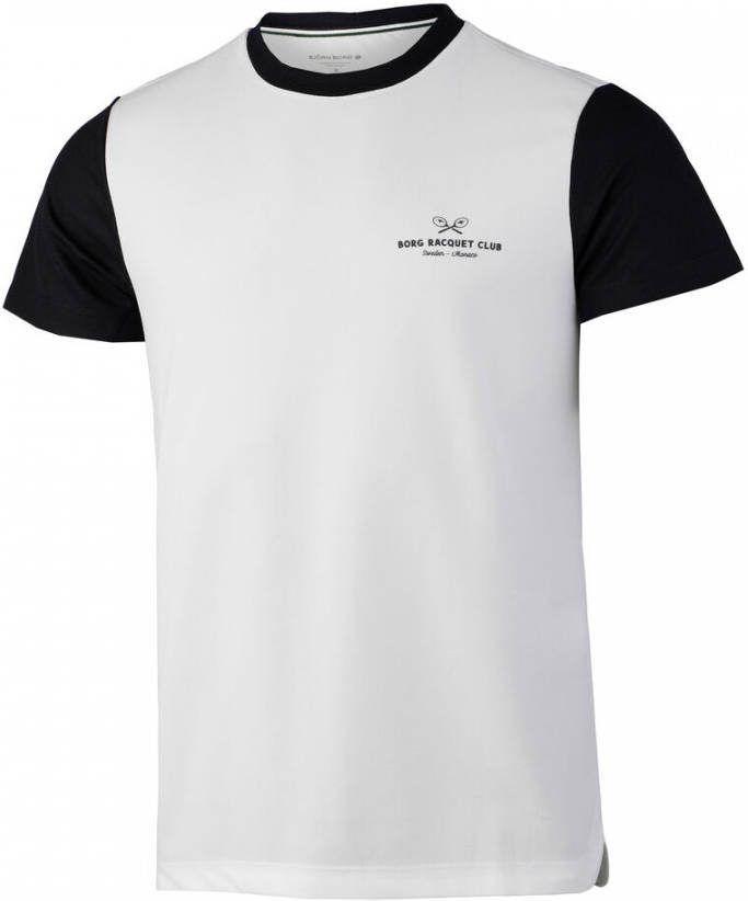 Björn Borg sport T shirt Ace wit/donkerblauw