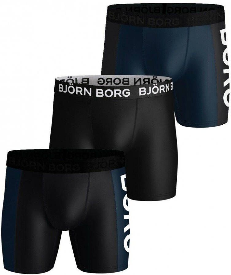 Björn Borg Boxershorts 3 Pack Performance Panel , Zwart, Heren