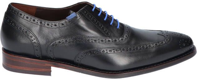 Floris van bommel SFM 30248 10 01 Black Calf H Wijdte Veterschoenen