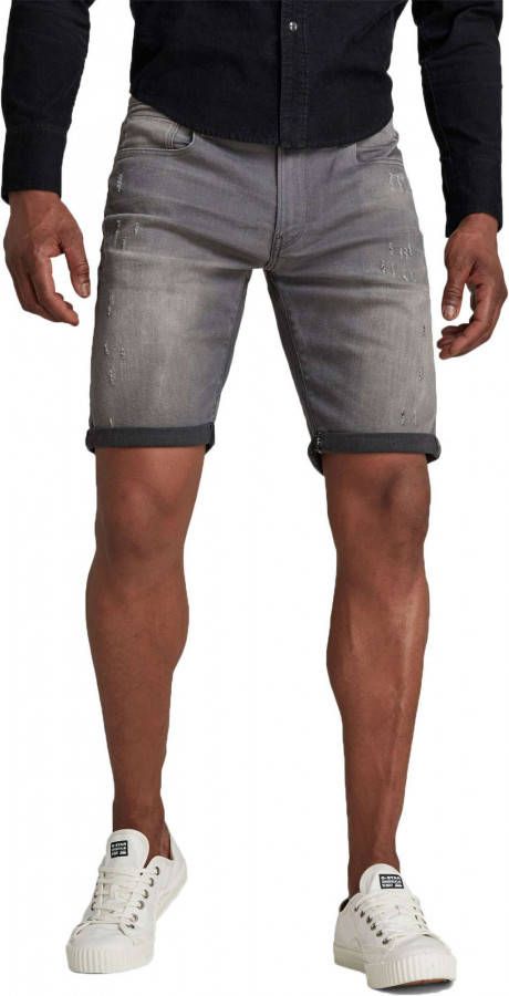 G-Star G Star RAW Slim fit korte spijkerbroek met stretch en ripped details