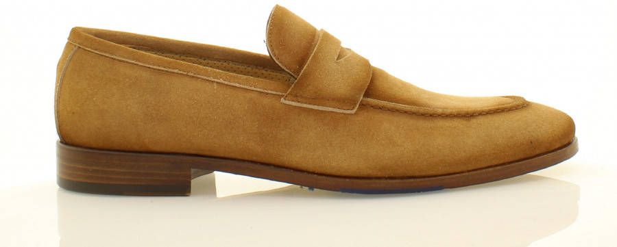 Giorgio 32610 Cognac kleurige suede instapper met flosjes(42 Sahara )