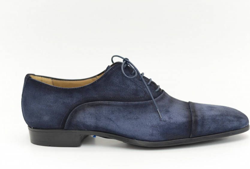 Giorgio 74703 Donker blauw suede veterschoen(20 Blu )