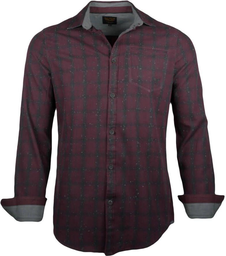PME Legend Long sleeve shirt check harbor winetasting Overhemden Rood