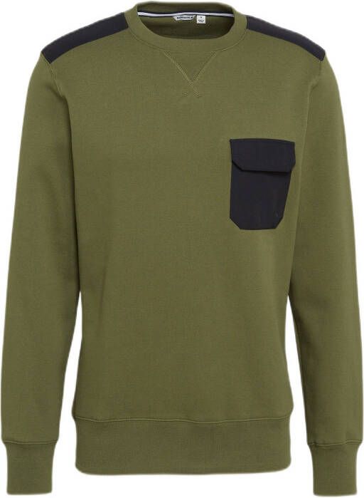 Björn Borg sportsweater STHLM Contrast Crew donkergroen