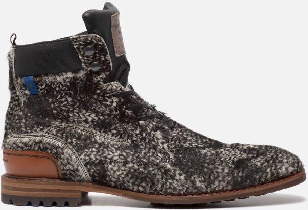 Floris van Bommel Pony veterboots zwart Leer