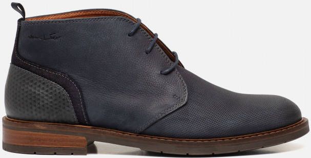 Van Lier Boston veterschoenen blauw Nubuck